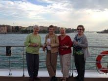 Lois, Geri, Darlene and Jan on their Italian Uniworld River Cruise!