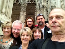One of Len Lester's many Ipad pictures, this one of some of us in front of church!