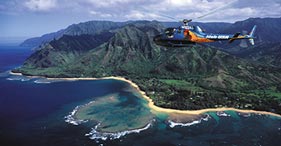 Take a helicopter trip in Kauai!  Best island for waterfalls and views!