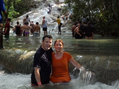 Connie and Chas at the Dunns River Falls