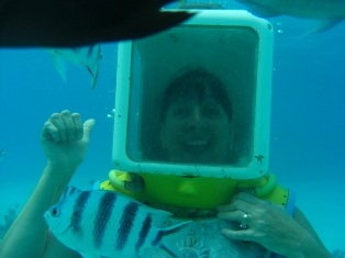 I am not a scuba diver but I can snuba helmut dive!!