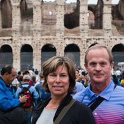 Colosseum - Rome Italy with Bob and Chris loving Italy!
